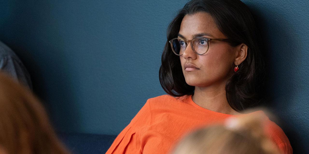 Woman listening to conversation